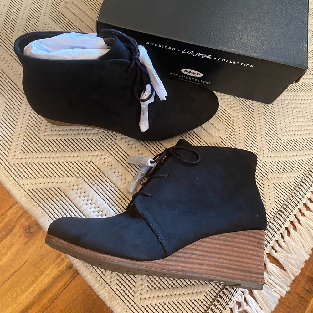 Dr. Scholl's Black Wedge Booties